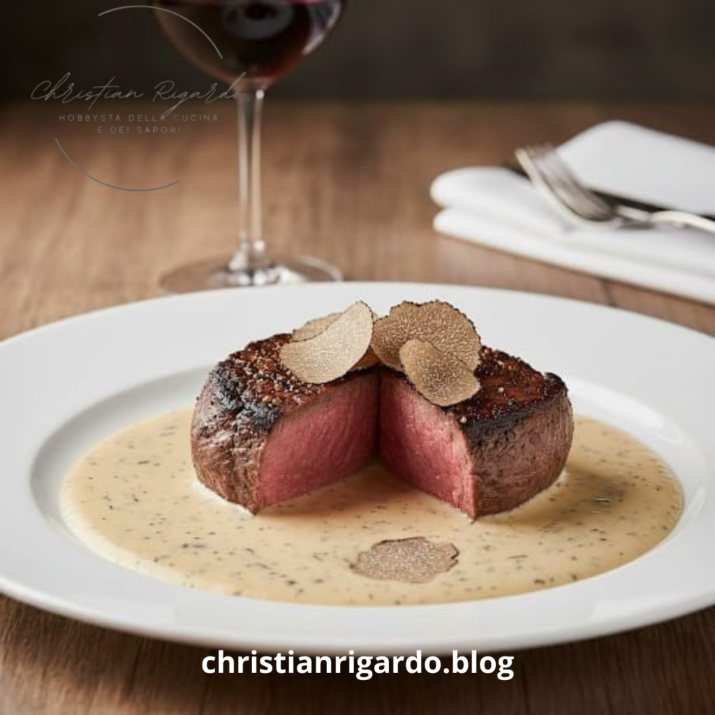 Petite mignon di filetto con tartufo nero d'Alba e la sua salsa