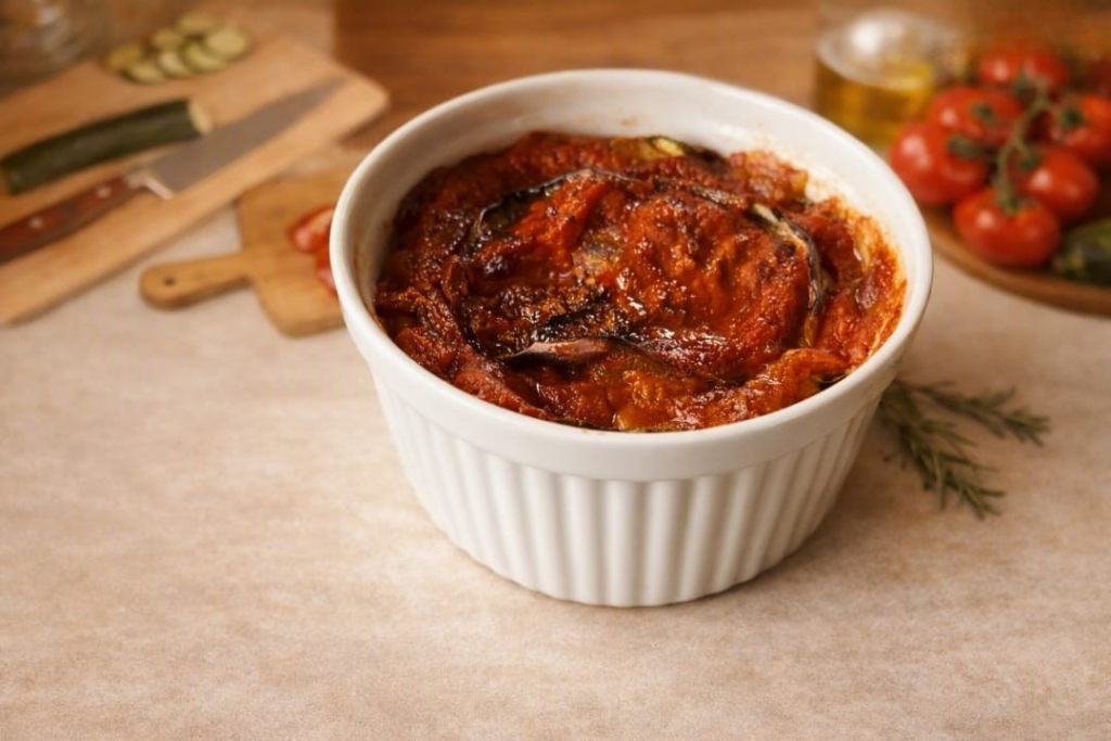 Parmigiana di melanzane e zucchine leggera